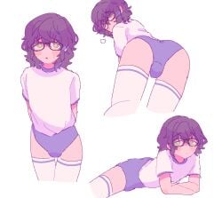 bending_over bulge_through_clothing gym_uniform male_only roru school_uniform solo solo_male tsumugi_aoba