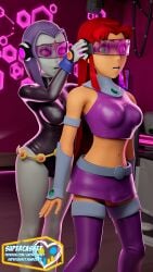 2girls 3d 3d_(artwork) alien alien_girl alien_humanoid ass big_ass big_breasts breasts bust busty cambion chest curvaceous curvy curvy_figure dc dc_comics demon demon_girl digital_media_(artwork) female female_only forehead_jewel half_demon hero heroine hips hourglass_figure huge_ass huge_breasts humanoid hypnosis hypnotized koriand'r large_ass large_breasts legs light-skinned_female light_skin mind_control multiple_girls rachel_roth raven_(dc) red_hair slim_waist starfire supercasket tamaranean teen_titans thick thick_hips thick_legs thick_thighs thighs top_heavy voluptuous waist wide_hips