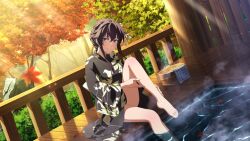 black_hair feet hot_spring kanzaki_kaori long_hair official_art smile thighs to_aru_majutsu_no_index yukata