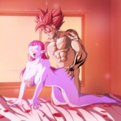 1boy 1boy1girl 1girls alien alien_girl alien_humanoid all_fours ambiguous_penetration areola areolae ass bed bedroom big_ass big_breasts big_butt blue_lips blue_lipstick blush breasts cocotte curvaceous curvy curvy_figure doggy_style dragon_ball dragon_ball_super duo duo_focus earrings elf_ears female female_focus female_only grabbing_ass grabbing_breasts jewelry long_hair looking_pleasured makeup muscular muscular_male nipples nude nude_female oc original_character penetration penile_penetration pink_nipples pointy_ears purple_hair purple_skin red red_eyes red_hair sex shiny_hair shiny_skin smile smiling spiky_hair straight tattoo tattoos thick_thighs voluptuous wide_hips yahirart