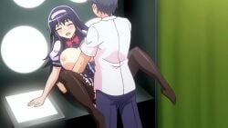 1boy 1girls animated censored female hatsunegaoka_yui honoo_no_haramase_oppai_ero_appli_gakuen looping_animation male no_sound pink_pineapple school_uniform screencap sex straight tagme vaginal_penetration video