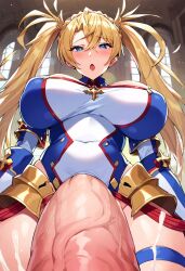 ai_generated big_breasts big_penis blowjob bradamante_(fate) fate_(series) futa_only futanari low-angle_view