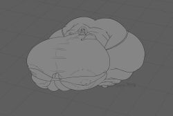 1girls areola askora ass blob commission female hyper hyper_ass hyper_breasts massive_ass massive_breasts nipples obese obese_female original_character ssbbw thick_lips