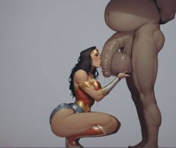 ai_generated dark-skinned_male dc dc_comics devil_hs_(copied_style) empressazzy fat_man female hair hairy_male huge_ass huge_balls huge_breasts huge_cock hyper_balls hyper_breasts interracial kissing kissing_penis male plagiarism simple_background wonder_woman wonder_woman_(series)