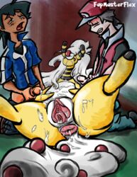 2015 after_sex ampharos anus ash_ketchum ass butt caprine clitoris creampie cum cum_inside dragon fapmasterflex female fur furry gape gaping_pussy group_sex interspecies male mega_ampharos nintendo nude open_mouth penis pokemon pokemon_(species) pokephilia puffy_anus pussy red_(pokemon) source_request uncensored wet wet_anus wet_pussy year_request