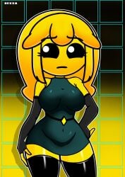 1girl 1girls dexxa female female_only geometry_dash hard_(geometry_dash) tagme yellow_body yellow_hair