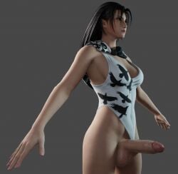 3d b9n big_penis blender blender_(software) erection futa_only futanari kazama_jun milf model nude penis t-pose tekken tekken_8