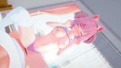 1girls animated cat_ears cum_in_pussy cum_in_pussy cute cute_face doki_doki_literature_club koikatsu moaning moaning_in_pleasure naked natsuki_(doki_doki_literature_club) pink_eyes pink_hair riding_cock riding_penis sex small_breasts smaller_female tagme video