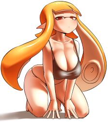 inkling inkling_girl looking_at_viewer nobunagapero splatoon tentacle_hair