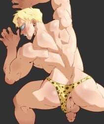 anus ass balls bara biceps blonde_hair daddy daspurplesong dilf jujutsu_kaisen kento_nanami male male_only manly mature_male muscular_male nude penis