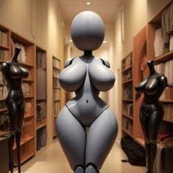 ai_generated breasts featureless_breasts featureless_crotch featureless_face front_view frosting.ai mannequin thick_thighs