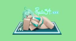 1girls 3d bikini breasts green_hair k_rrrquy roblox robloxian rule_34-tan tagme thighs