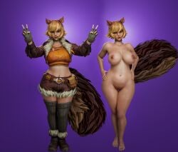 1girls 3d barefoot big_breasts bobot breasts curvy curvy_figure feet female female_only hourglass_figure jos_bobot marvel marvel_comics marvel_rivals nipples nude pussy solo squirrel_girl_(marvel) squirrel_girl_(marvel_rivals) thick_thighs voluptuous wide_hips