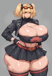 1girls ai_generated alternate_body_type alternate_breast_size alternate_costume belt belt_buckle big_breasts black_legwear blonde_hair bottom_heavy breasts burnice_white cellulite cleavage corruptedvisions curvaceous curves curvy curvy_body curvy_female curvy_figure curvy_hips excessive_pubic_hair eyewear_on_head fat_ass fat_butt fat_thighs female female_only female_pubic_hair gigantic_ass gigantic_breasts glasses_on_head hairy_pussy hi_res high_resolution highres hips hips_wider_than_shoulders hoyoverse huge_ass huge_breasts human hyper large_ass large_breasts large_butt large_thighs legwear mihoyo miniskirt mommy orange-tinted_eyewear orange_belt orange_eyes overweight overweight_female plump pubic_hair shiny_skin skirt skull_crushing_thighs stable_diffusion sunglasses sunglasses_on_head thick_ass thick_thighs thighhighs thighs thong tinted_eyewear tinted_glasses venus_body voluptuous voluptuous_female wide_hips zenless_zone_zero