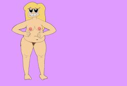 ass bbw beautiful belly big_belly big_eyes blonde_hair blonde_hair breasts breasts chubby chubby_female cute fat female female_only oc original original_character pubic_hair smile smiling solo thick_thighs