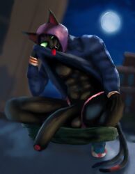 absurd_res anthro domestic_cat epic_games felid feline felis fortnite hi_res male male/male mammal moonringred nyanja_(fortnite) solo