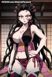 ai_generated aindroidparanoid ass ass big_ass big_breasts big_butt black_hair busty curvy cute daki_(kimetsu_no_yaiba) demon demon_girl demon_slayer fangs fat_ass female female_only hips huge_ass huge_breasts indoors kimetsu_no_yaiba large_ass large_breasts legs long_hair narrow_waist slim_waist stable_diffusion thick_ass thick_thighs voluptuous waist wide_hips yellow_eyes