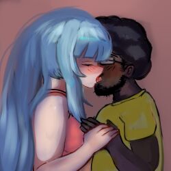 1boy 1girls 2020s 2024 african african_male alternative_universe beard black_male black_man blue_eyes blue_hair blush breasts commission commissioner_insert commissioner_upload couple couple_(romantic) couple_art couple_love daikiarts dark-skinned_male dark_skin eyebrows eyelashes facial_hair french_kissing huge_breasts interracial marielle_kenny married married_couple married_man married_woman moustache nerd nerdy_male oc original_character pale-skinned_female pale_skin romance romantic romantic_ambiance romantic_couple scenery scenic scenic_view self_insert self_upload smile square_enix star_ocean star_ocean_the_divine_force suit tri_ace vanilla very_dark_skin video_game video_game_character video_games voluptuous_female wedding_ring west_african young_couple