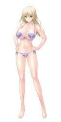 10s 2012 2d barefoot bikini blonde_hair breasts canon_genderswap censored feet female genderswap genderswap_(mtf) huge_breasts kuki_subaru nipples norn_(company) saikyou_no_furyou_ga_nyotaika!_tsundere_ore_kuchou_no_bishoujo_ni!? swimsuit tagme yellow_eyes