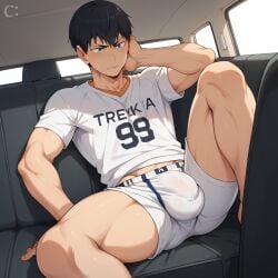 ai_generated big_bulge bulge createai_art gay haikyuu!! huge_bulge tobio_kageyama yaoi