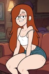 ai_generated crop_top denim gravity_falls shorts wendy_corduroy