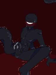 balls black_body blush cock cum cum_on_penis cumming dick doors_(roblox) face_blush horny looking_down masturbation muscular muscular_male on_the_floor one_eye robot seek_(doors) tentacle tentacles_on_male trembling trembling_legs uvagozx63