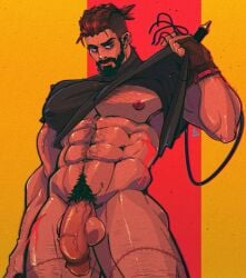 abs agent_p-3 atomic_heart balls bara biceps big_balls big_penis male male_nipples male_only manly muscular_male nipples nude pecs penis vapedrone