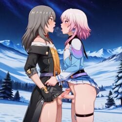 2boys ai_generated ass blush crossdressing femboy femboy_on_femboy feminine_male frotting functionally_nude gay girly honkai:_star_rail honkai_(series) hoyoverse imminent_sex kissing light-skinned_femboy light-skinned_male light_skin male male/male march_7th_(honkai:_star_rail) mihoyo mountain penis pleasure_face public rule_63 self_upload sissy snow stelle_(honkai:_star_rail) teasing testicles trap yaoi