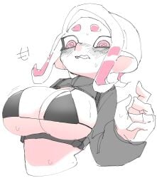 big_breasts embarrassed mocamocaink octoling octoling_girl splatoon