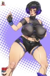 1girls alternate_breast_size big_ass big_breasts female female_only huge_breasts kamina1978 nipple_bulge reina_mishima tekken tekken_8 thick_thighs