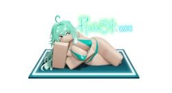 1girls 3d almost_naked barefoot bikini breasts female female_only green_eyes green_hair header humanoid k_rrrquy large_breasts long_hair lying lying_on_side on_side roblox roblox_studio robloxian rug rule_34-tan rule_34_(booru) simple_background site-tan smile solo solo_female solo_focus swimsuit tagme teeth text thighs transparent_background