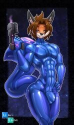 2024 abs anthro bodysuit bulge canid canine clothing detailed_bulge digital_art digital_drawing_(artwork) digital_media digital_media_(artwork) fox hi_res libra-11 libra_labs looking_at_viewer male mammal metroid muscular nintendo skinsuit smile solo thick_thighs tight_clothing zero_suit zero_suit_fox zero_suit_samus_(cosplay)