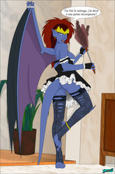 ass breasts demona disney fab3716 female french_maid gargoyles maid_uniform nipples solo stockings