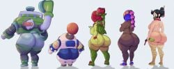 5girls ass_chart ass_comparison big_ass brawl_stars charlie_(brawl_stars) dat_ass female huesosdry kaze_(brawl_stars) nani_(brawl_stars) nude nude_female pearl_(brawl_stars) ragequit_tara_(brawl_stars) robot robot_girl rosie_charlie_(brawl_stars) supercell tagme tar+a_(brawl_stars) tara_(brawl_stars)