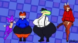 alternate_universe anthro big_breasts big_penis bob_(superiorfoxdafox) breasts cain_(superiorfoxdafox) canid canine deer domestic_cat felid feline felis female fox genitals gronkusdoesagig group hi_res humanoid hyper hyper_genitalia lucy_swallows male mammal nipple_outline penis reptile scalie snake soups_(superiorfox) thick_thighs