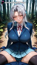 1girls 2025 against_tree ai_assisted ai_generated anime artist_name bamboo bamboo_forest bangs bare_tree big_breasts big_chest black_gloves black_legwear blinds blush branch breasts bush bust busty chest christmas_tree coconut dappled_sunlight day explicit female forest gloves grass hi_res high_quality high_resolution highres jungle kiba_mikoto large_breasts leaf legs_apart long_hair long_sleeves looking_at_viewer nature open_legs outdoors palm_leaf palm_tree panties park parted_bangs patreon patreon_username pine_tree plant potted_plant ribbon school_uniform sidelocks silver_hair sitting skirt skypassion smile solo_focus splayed_legs spread_legs stable_diffusion straddling tanzaku thighhighs thighs tree tree_shade triage_x under_tree underwear watermark yellow_eyes