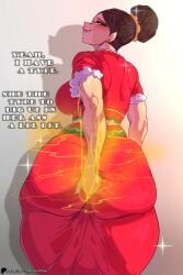 beauty_mark big_ass big_breasts big_thighs black_hair blush breasts bubble_butt dat_ass digging_up_in_they_ass dress eyes_rolling_back fart fart_cloud fart_fetish farting fat_ass female hairbun holding_ass huge_ass kinky latina layla_(jimmito_v) mexican mexican_female mexican_girl naughty_face okioppai original_character red_dress stink_fumes stinky thick_ass thick_thighs