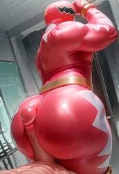 ai_generated ass bara big_ass big_ass_(male) big_butt bubble_butt buttjob buttjob_over_clothes clothed_male_nude_male dudebooty17 gay male male_only power_rangers power_rangers_dino_thunder rape red_bodysuit red_ranger tied_hands