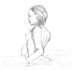 1girls ass beauty_mark braid female master-burglar nude_female padme_amidala perky_breasts perky_nipples solo_female star_wars water