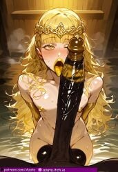 2boys ai_generated aigenerated anal_sex azataai balls big_balls big_dom_small_sub big_testicles black_penis blonde_hair blush braided_hair cock dark-skinned_male dark_skin dick elden_ring erect_nipples femboy gay girly golden_eyes golden_hair golden_lipstick golden_penis holding_hands huge_cock human human_male interracial kneeling kneeling_oral_position lewd_expression light-skinned_femboy light-skinned_male light_skin lipstick_mark lipstick_on_balls looking male male/male male_on_femboy male_only miquella naked naked_femboy naked_male nude nude_femboy nude_male penis pubic_hair shadow_of_the_erdtree size_difference smegma smegma_in_foreskin smegma_ring testicles tongue tongue_out twink uncensored veiny_penis