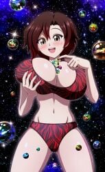 1girls big_breasts bikini breasts clothed clothed_female female female_focus female_only galaxies galaxy giant_female giant_woman giantess giga_giantess huge_boobs huge_breasts jenny_the_huge light-skinned_female light_skin macro macro_female multiverse red_hair red_hair_female red_hair　short_hair redhead_female ruby_rose rwby solo solo_female solo_focus swimsuit swimwear universe universes