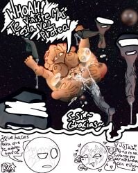 big_ass big_breasts cum cum_in_ass cum_in_pussy europa_(solarballs) gangbang ganymede_(solarballs) humanized large_penis planet small_but_hung solarballs