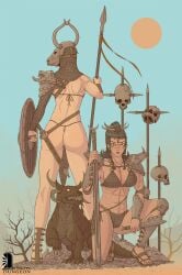 armor ass barbarian brett_neufeld chainmail_bikini fantasy female marble_gate_dungeon skimpy_armor weapon