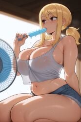 ai_generated blonde_hair fairy_tail female huge_breasts large_ass large_breasts light_skin lucy_heartfilia stuffyai thick_thighs
