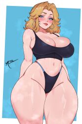 1girls alternate_version_available big_ass big_breasts blonde_hair breasts cleavage female female_only invisible_woman invisible_woman_(marvel_rivals) light-skinned_female light_skin looking_at_viewer marvel marvel_comics marvel_rivals rezo sue_storm thick_thighs thighs thong voluptuous wide_hips