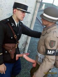 army exhibitionism frottage frotting gay gay_male gay_sex male medal_of_honor_airborne military outdoors precum soldier soldiers tommys_eagle_hq uniform ww2