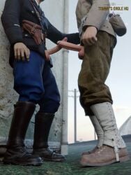 army exhibitionism frottage frotting gay gay_male gay_sex male medal_of_honor_airborne military outdoors precum soldier soldiers tommys_eagle_hq uniform ww2