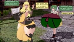 3d ass balls big_ass big_balls big_breasts big_penis big_testicles bimbo blonde_hair breasts dialogue english_dialogue english_text enormous_breasts fire_emblem fire_emblem_fates futanari gigantic_ass gigantic_balls gigantic_breasts gigantic_penis gigantic_testicles green_hair hips huge_ass huge_balls huge_breasts huge_cock huge_hips huge_testicles huge_thighs hyper_breasts hyper_penis impossible_clothes impossible_clothing impossible_shirt justin_case koikatsu large_ass large_penis large_testicles massive_breasts midori midori_(fire_emblem) ophelia_(fire_emblem) penis testicles text thick_thighs thighs tight_clothes tight_clothing tight_shirt wide_hips