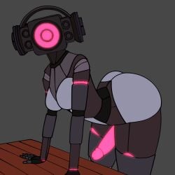 1girls arched_back breasts breasts_out cock dick dickgirl futa_only futanari grey_background grey_body grey_eyes grey_skin large_ass large_butt large_thighs leaning leaning_forward looking_at_viewer nude nude_female nude_futanari object_head penis robot robot_girl robot_humanoid robot_joints skibidi_toilet speaker_woman_(skibidi_toilet) speakerwoman speakerwoman_(skibidi_toilet) table thick_ass thick_thighs thighs