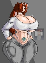 1girls bare_midriff big_ass big_breasts big_butt breasts_bigger_than_head breasts_bigger_than_torso breedable_hips brown_eyes bunny_girl busty child_bearing_hips choker cleavage clothed clover clover_(sherbet) clover_tattoo crop_top cropped_shirt croptop exposed_midriff freckles ginger hips_wider_than_shoulders hourglass_figure huge_breasts huge_butt huge_thighs lace_choker long_ears low-cut low_pants narrow_shoulders narrow_waist pubic_tattoo rabbit rabbit_ears rabbit_girl red_hair revealing_clothes roblox roblox_avatar sherbetdraws shewiff shiny_skin slim_waist tattoo thick_legs thick_thighs thighs_bigger_than_head thin_waist thong tiny_waist underboob wasp_waist white_panties white_thong wide_hips
